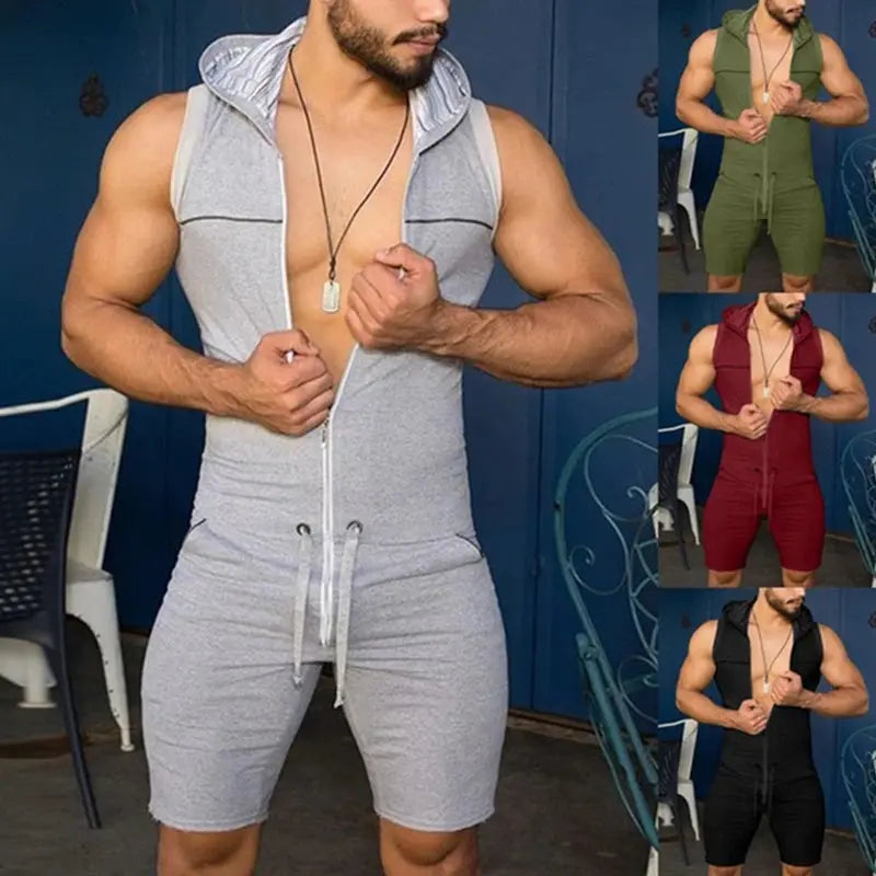 Hoochie Daddy Sleeveless Hooded Romper – The Ultimate Body-Hugging Flex My Store