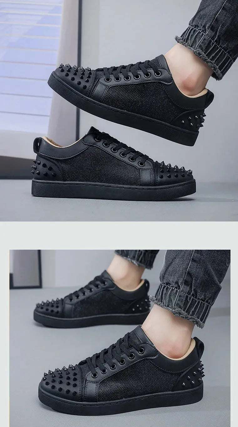 Hoochie Daddy Rivet Street Sneakers – men’s fashion sneakers with metal rivet details, chunky sole, and streetwear design for bold everyday or casual urban style.