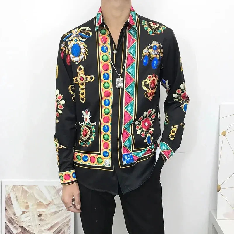 Hoochie Daddy 3D Baroque Long-Sleeve Shirt – Luxe Vibes for the Social King Hoochie Couture Boutique