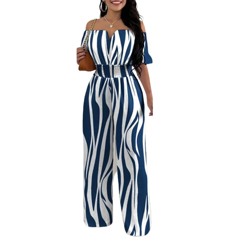 Hoochie Couture Off-Shoulder Wide-Leg Jumpsuit – Elegant Summer Jumpsuit for Effortless Style