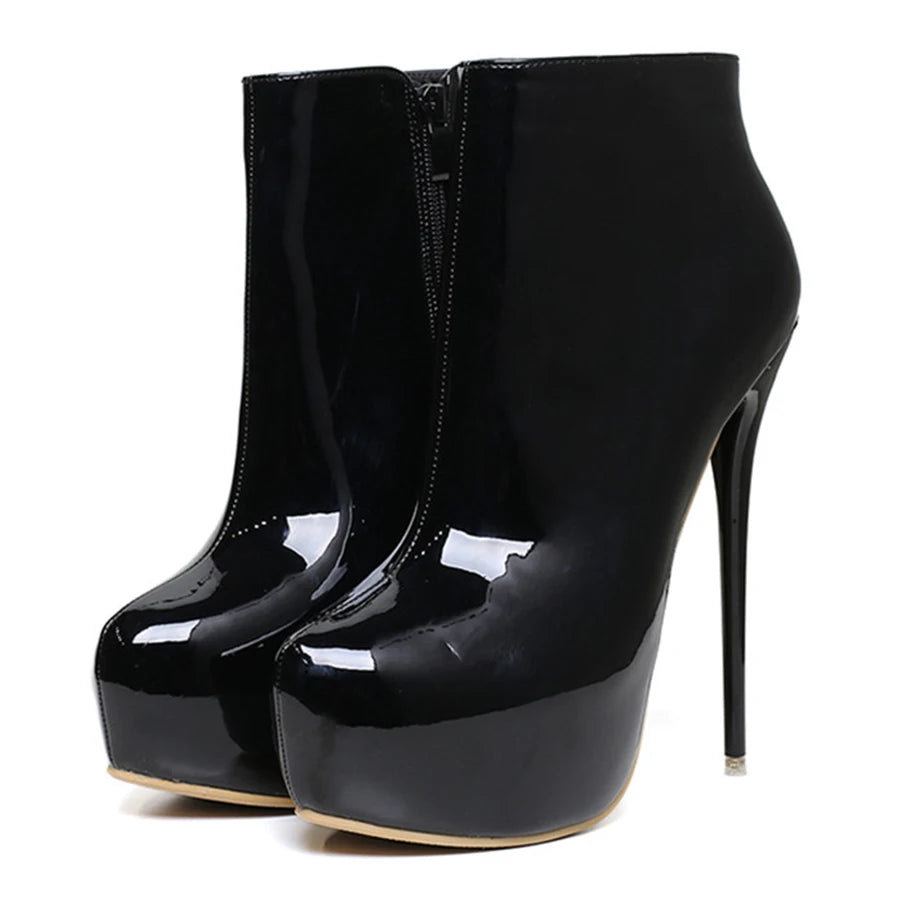 Hoochie Couture Patent Leather Platform Boots – Sky-High, Sexy & Party-Perfect