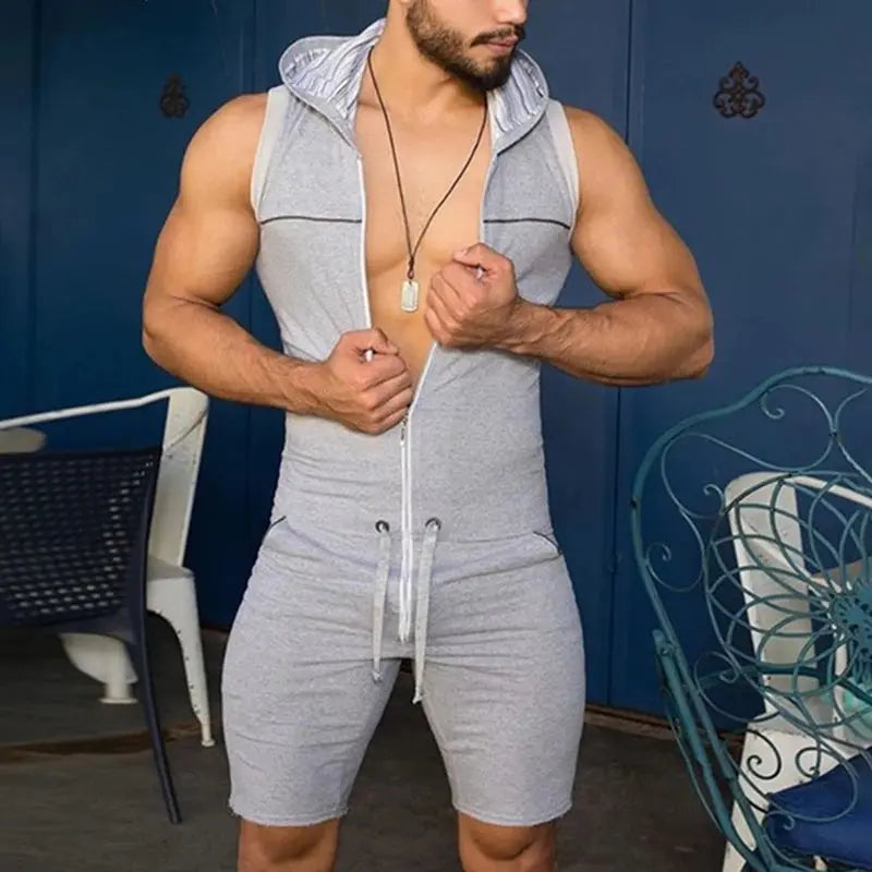 Hoochie Daddy Sleeveless Hooded Romper – The Ultimate Body-Hugging Flex My Store