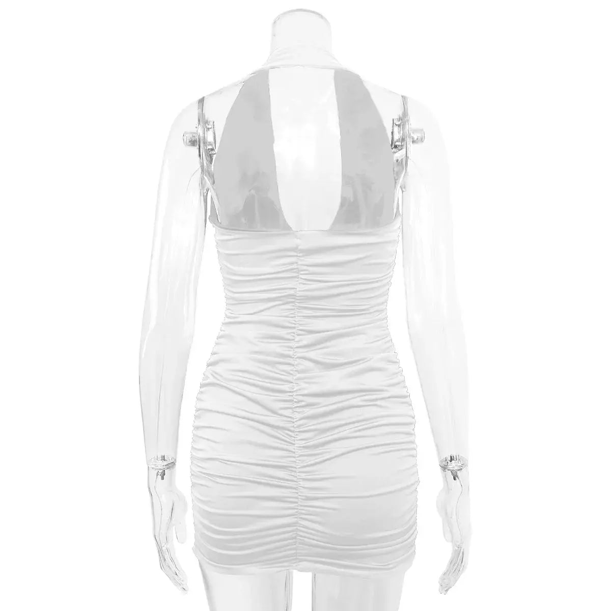 Hoochie Couture Deep-V Halter Mini Dress – Sleek, Sexy & Club-Ready Hoochie Couture Boutique