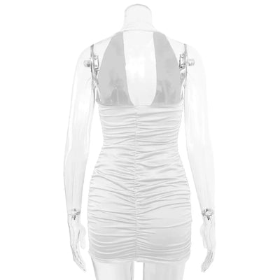 Hoochie Couture Deep-V Halter Mini Dress – Sleek, Sexy & Club-Ready Hoochie Couture Boutique