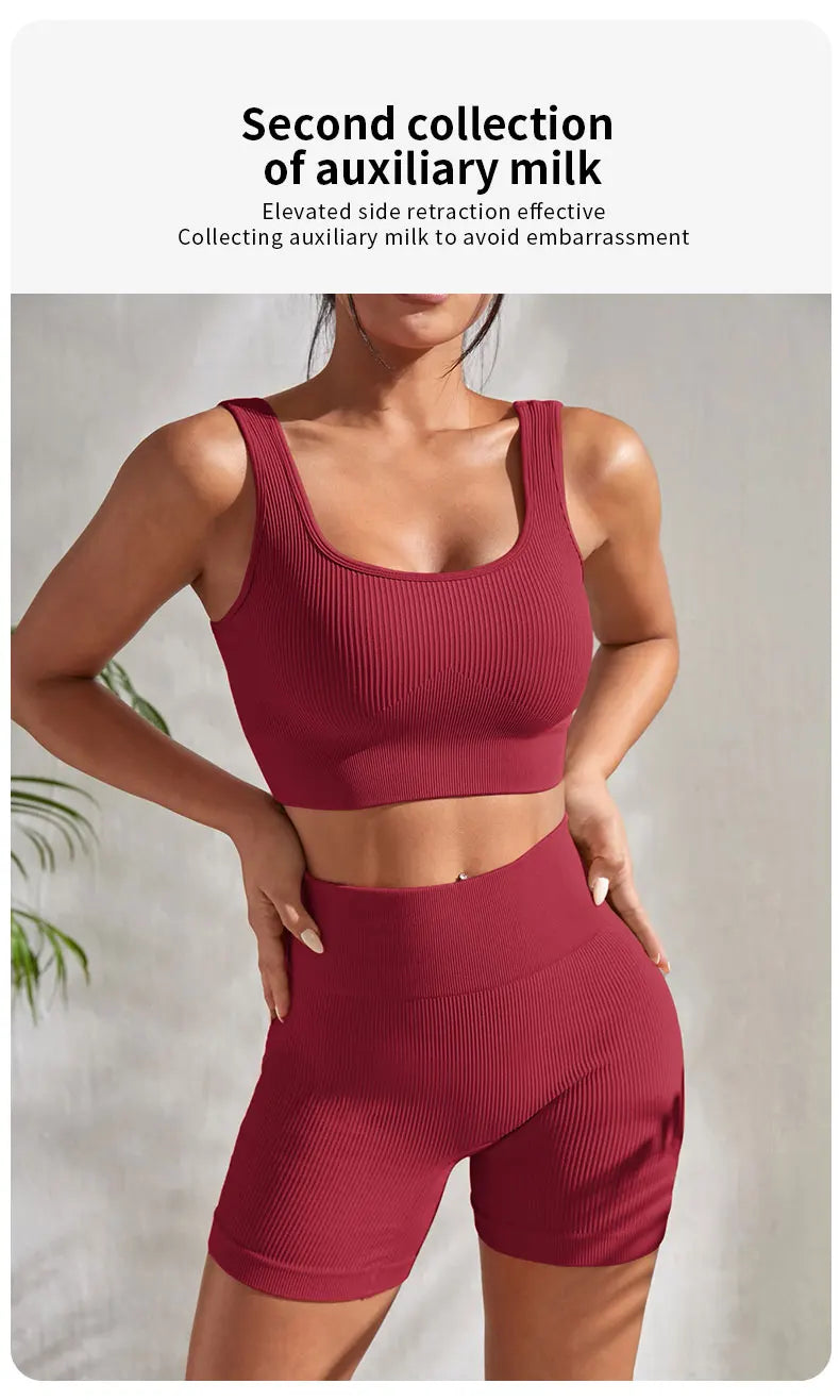 Hoochie Couture Seamless Ribbed Yoga Set – Sleek, Snatched & Sweat-Ready