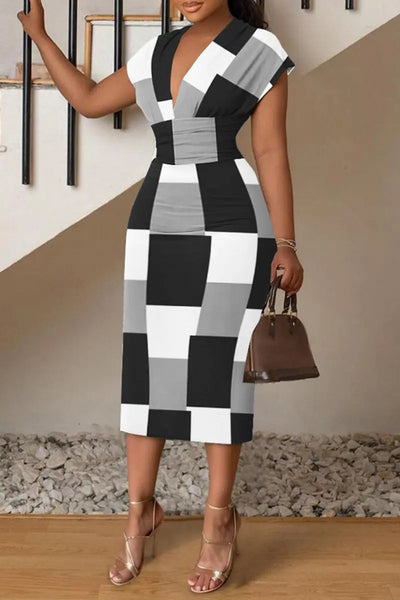 Hoochie Couture Plaid Print Wrap Dress – stylish women’s dress featuring a classic plaid pattern, wrap-front design with tie waist, and flattering A-line silhouette, perfect for casual streetwear, fall fashion, or preppy day looks.