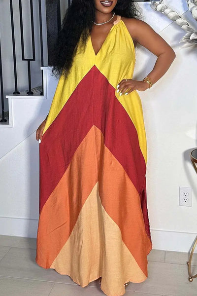 Hoochie Couture V-Neck Slit Maxi Dress – elegant and sultry women’s maxi dress featuring a deep V-neckline, thigh-high slit, and body-skimming silhouette, perfect for evening events, formal occasions, or vacation nights.