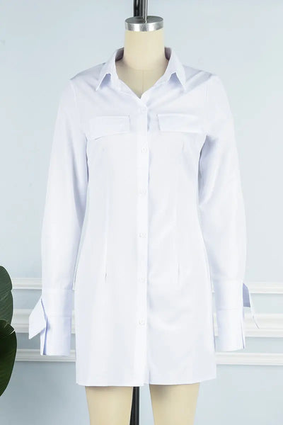 Hoochie Couture Patchwork Shirt Dress – trendy women’s shirt dress featuring bold colorblock patchwork, button-down front, and relaxed fit, perfect for streetwear, casual day outfits, or edgy layered looks.