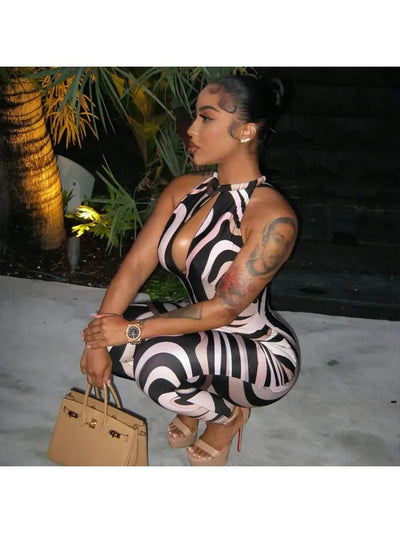 Hoochie Couture Zebra Printed Jumpsuit – Wild, Sleek & Fiercely Feminine