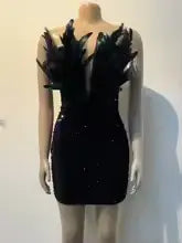 Hoochie Couture Feather & Sequin Strapless Mini Dress – Luxe, Sexy & Made for the Spotlight Hoochie Couture Boutique